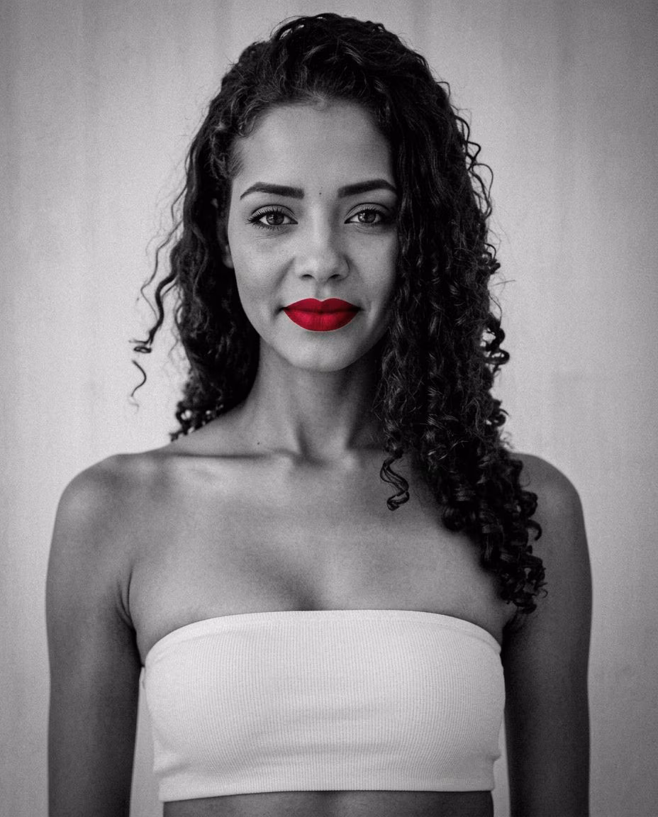 Convert to black and white, keeping only elements in vivid color. Dramatic col…